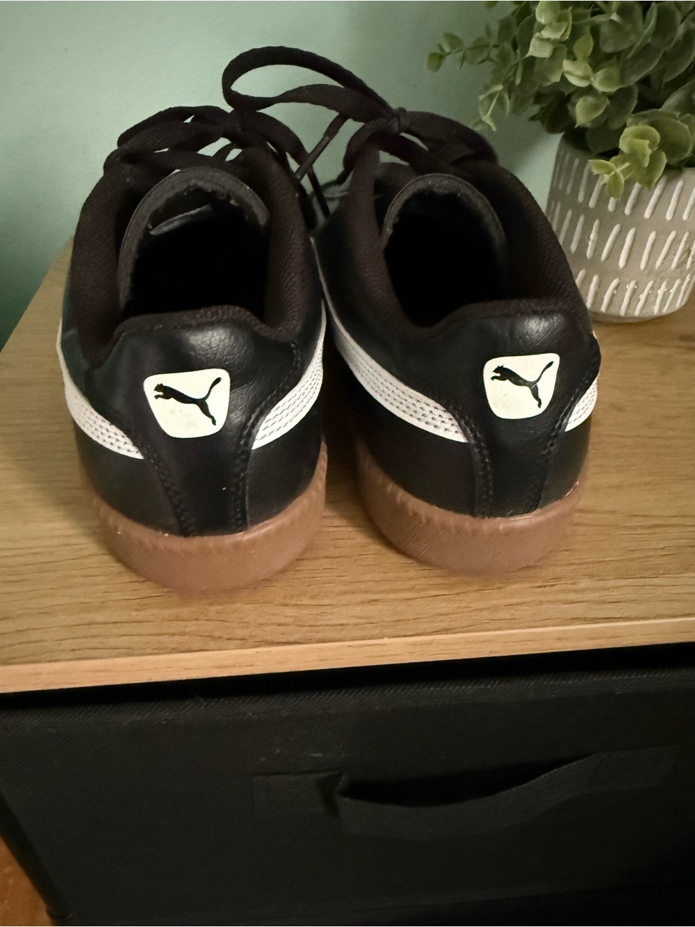 Puma Black & White Low-Top Sneakers with Gum Sole - Picture 5 of 8